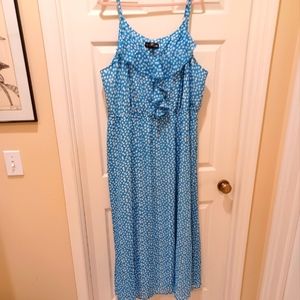 Beautiful Lane Bryant Turquoise and White Maxi Dress Size 26w/28w or 4x